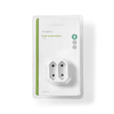 Divisor de Toma Corriente | 2 Tomas Conector Europeo Blanco