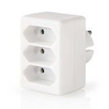 Divisor de Toma Corriente | 3 Tomas Conector Schuko Blanco