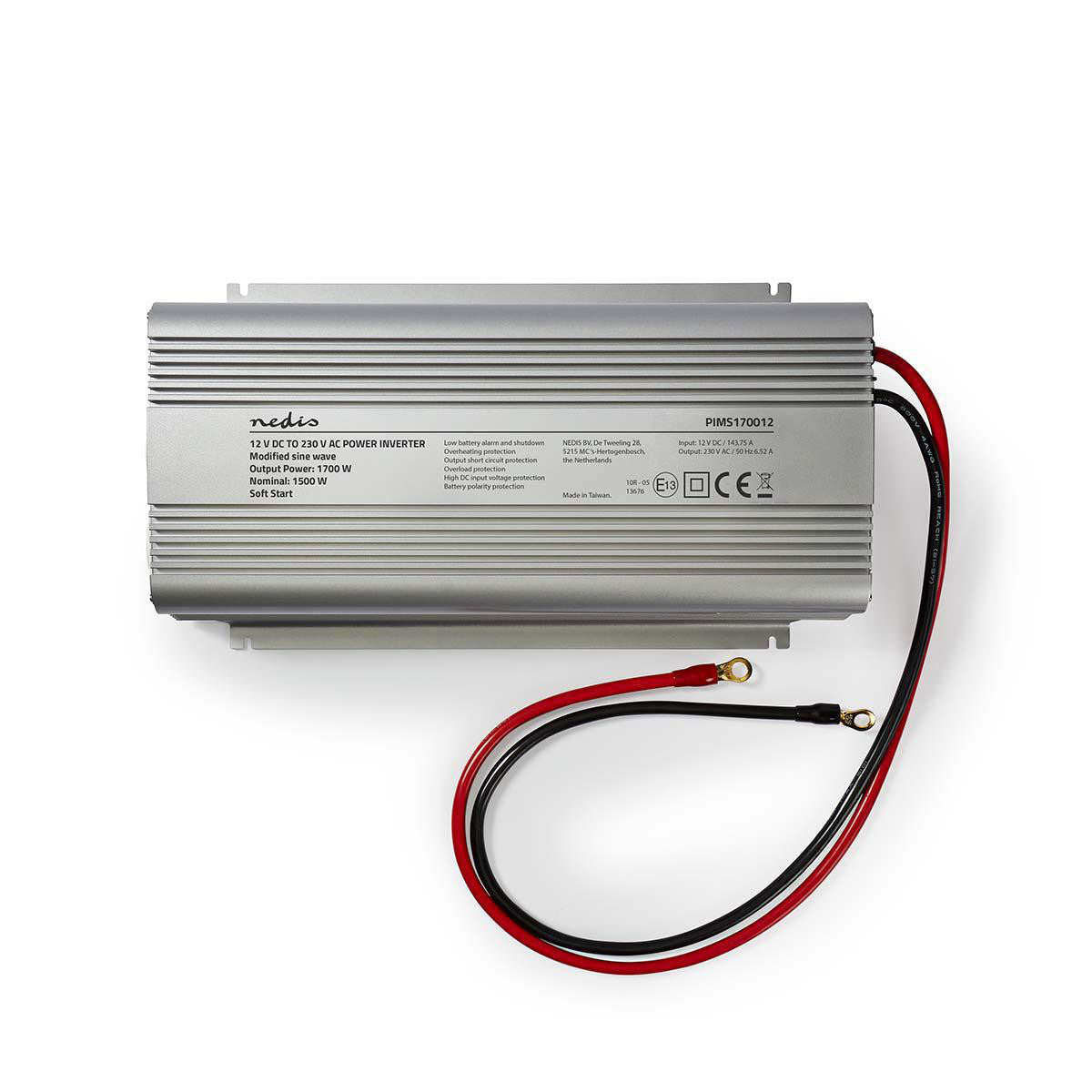 Inversor de Potencia Onda Sinusoidal Modificada | 12 V CC - 230 CA 1700 W 2x Salidas Schuko