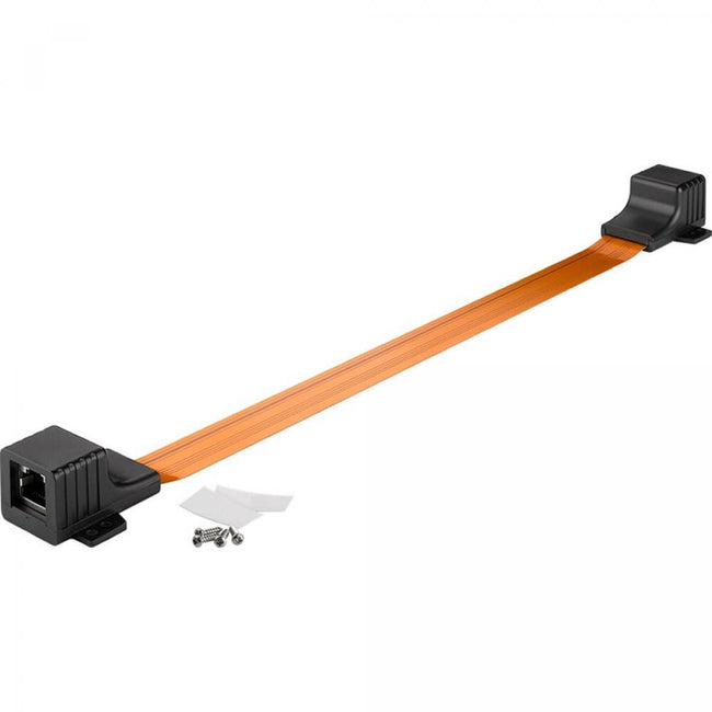Ultra slim 0.25m length RJ45 LAN window grommet.