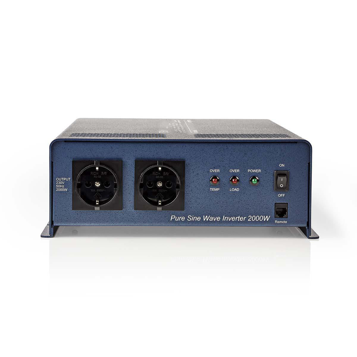 Inversor de Potencia Onda Sinusoidal Pura | 12 V CC - 230 CA 2000 W 2x Salidas Schuko