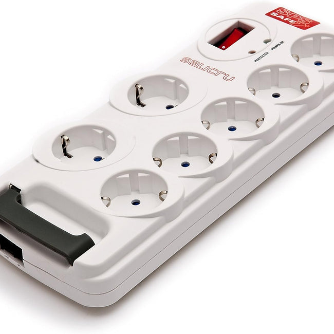 Régua de 7 Tomadas Schuko com Proteção contra Sobretensões Salicru SPS Safe 7