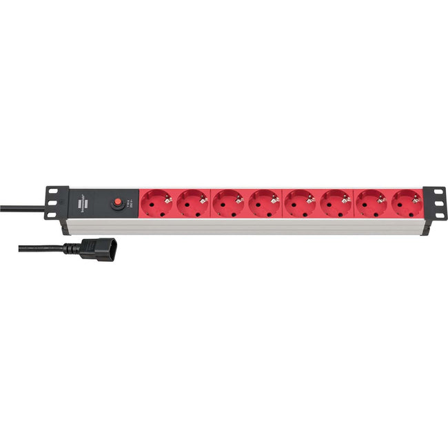 Extensão elétrica de 2 m, preto/vermelho - Schuko