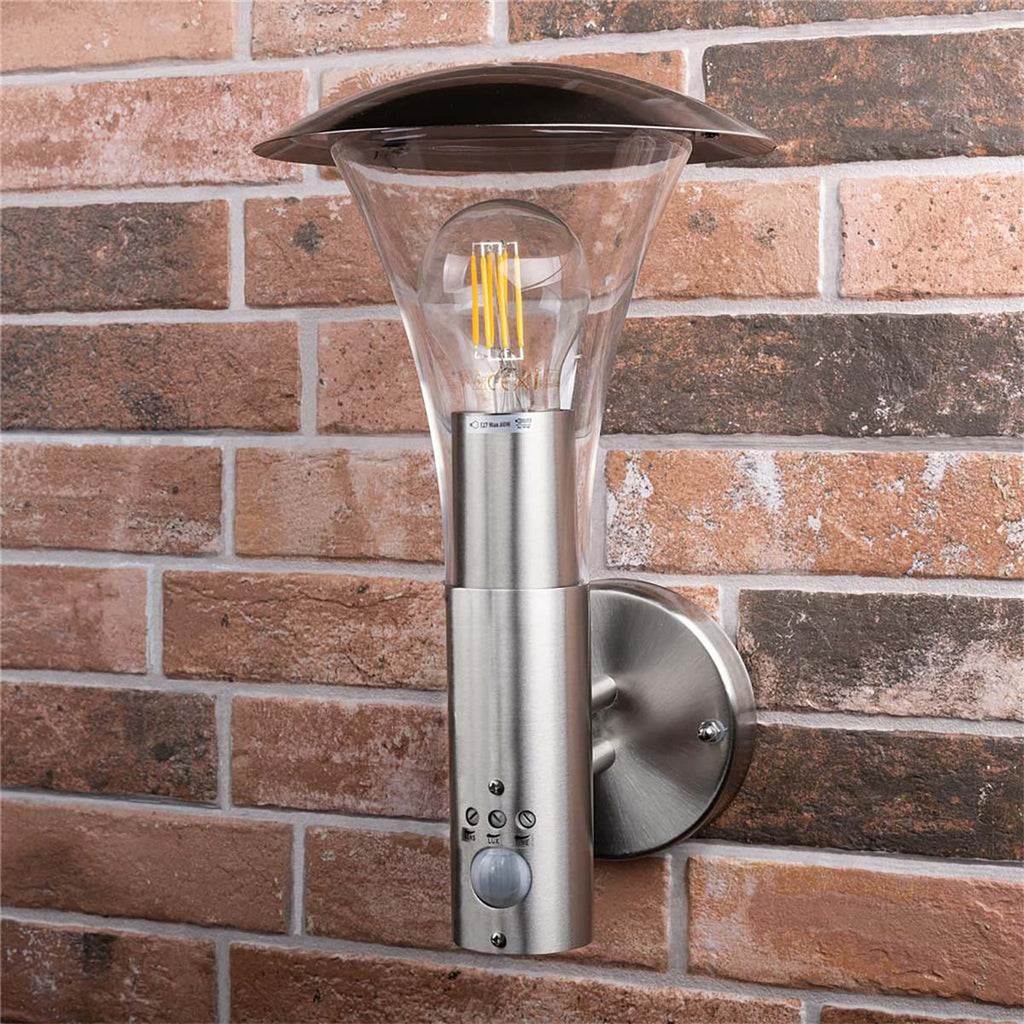 Luminária de parede Ranex IP44 E27 com detetor de movimento