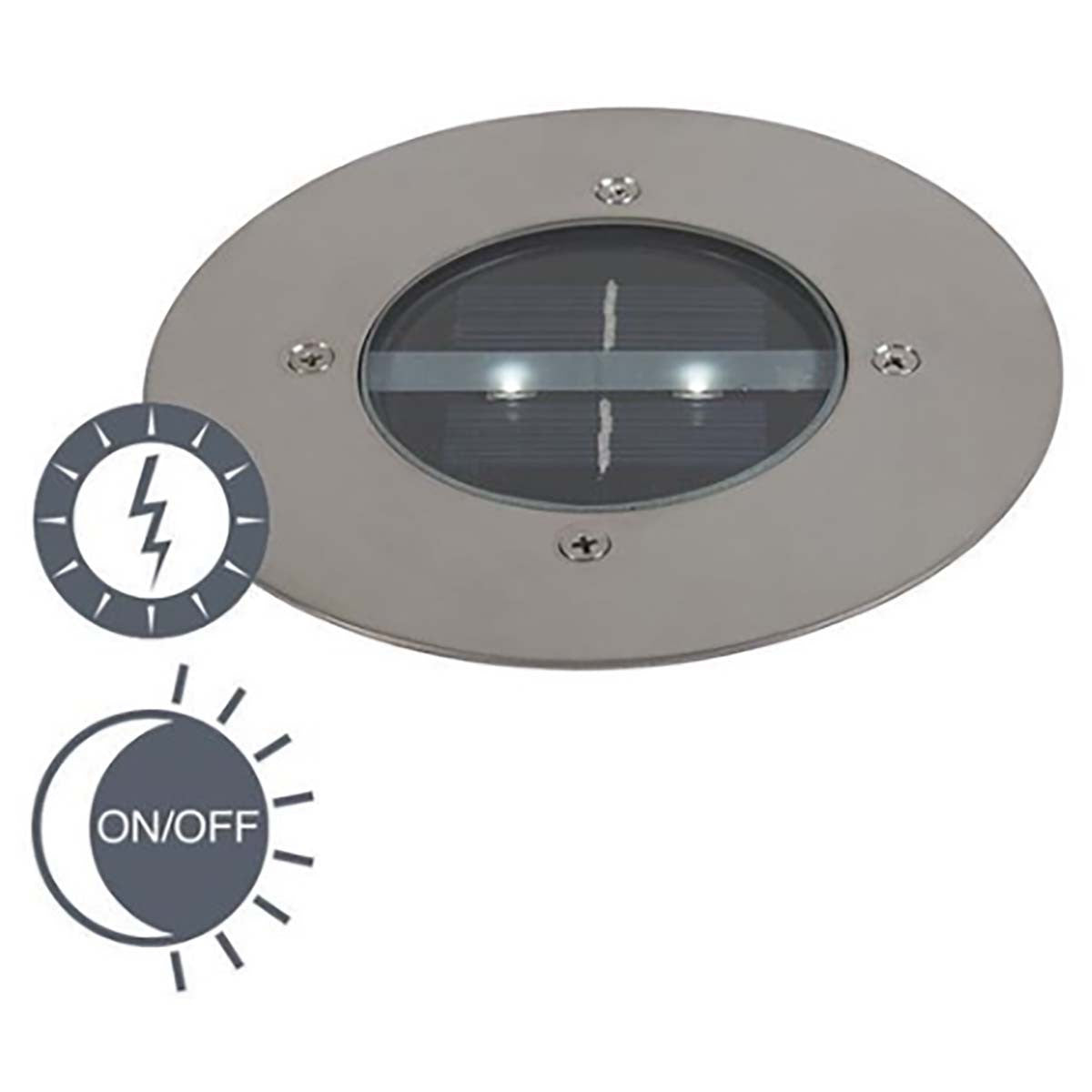 Foco LED Solar Redondo Para el Suelo Lámparas