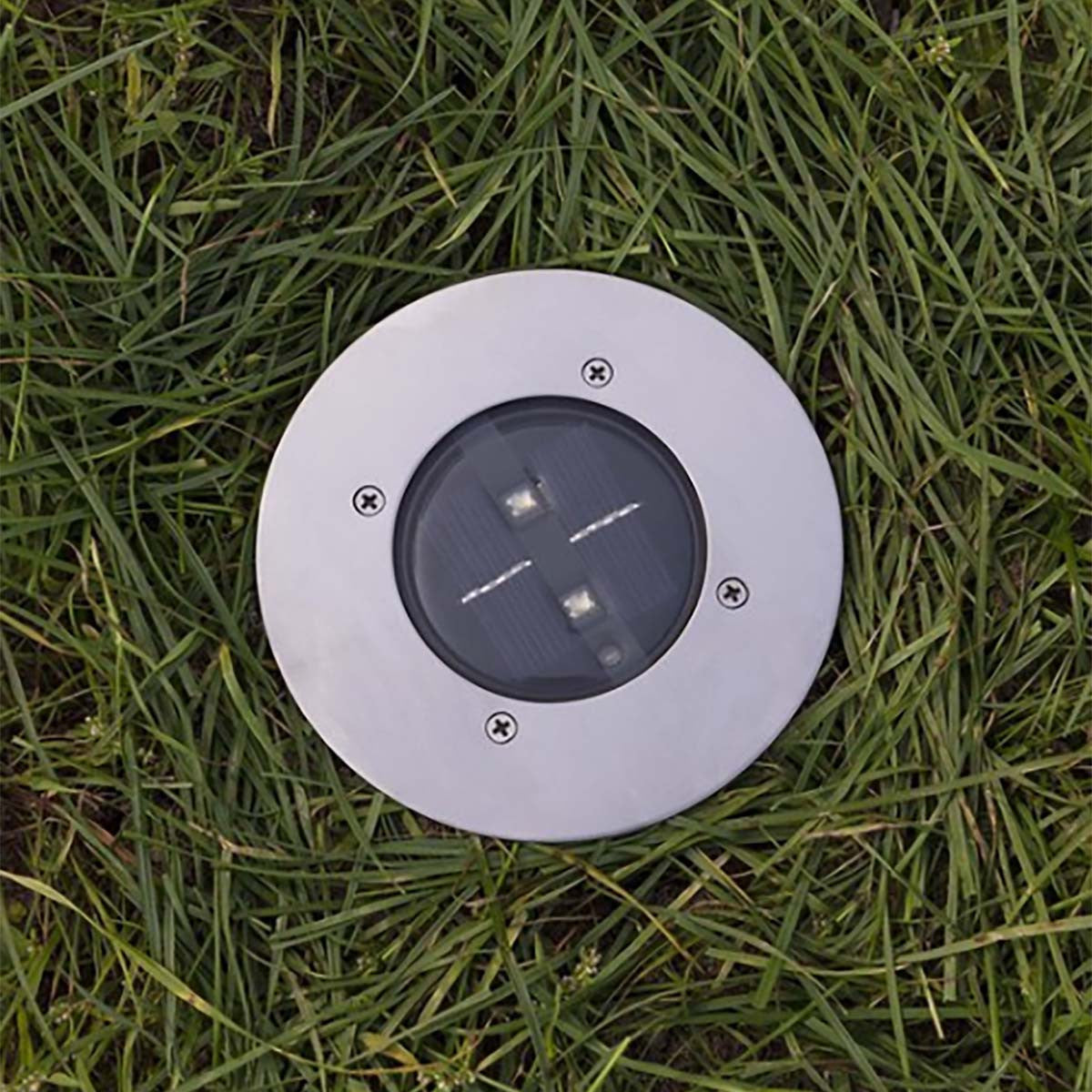 Foco LED Solar Redondo Para el Suelo Lámparas