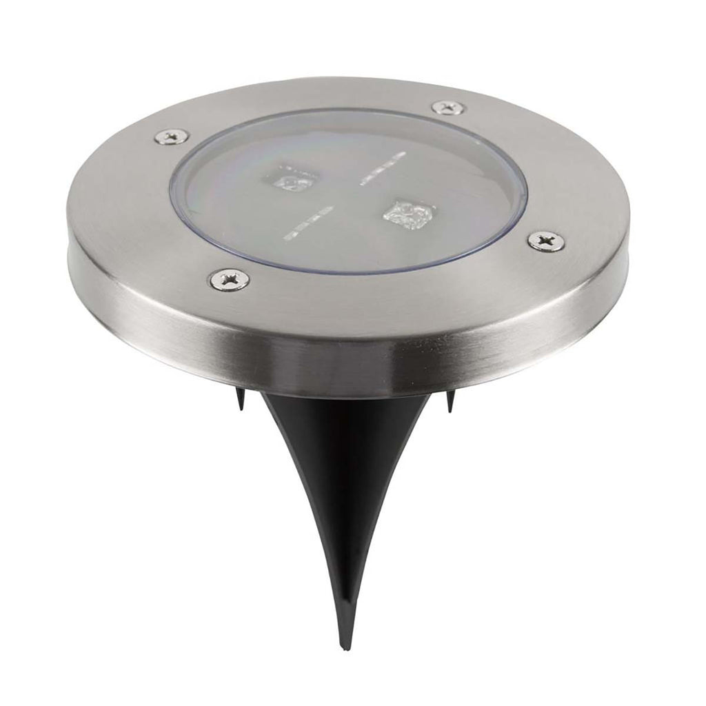 Luminária de solo LED solar redonda