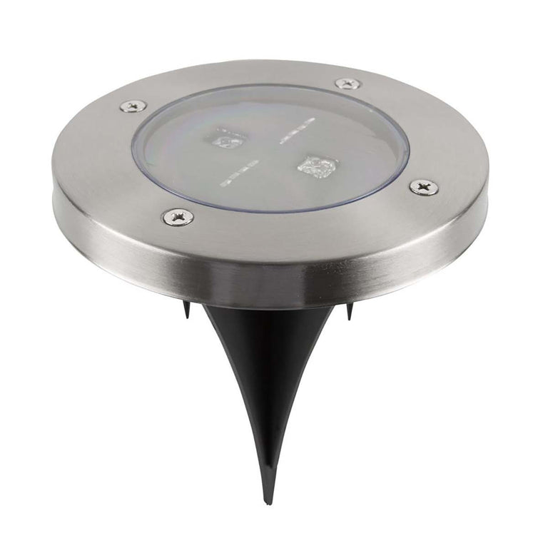 Luminária de solo LED solar redonda
