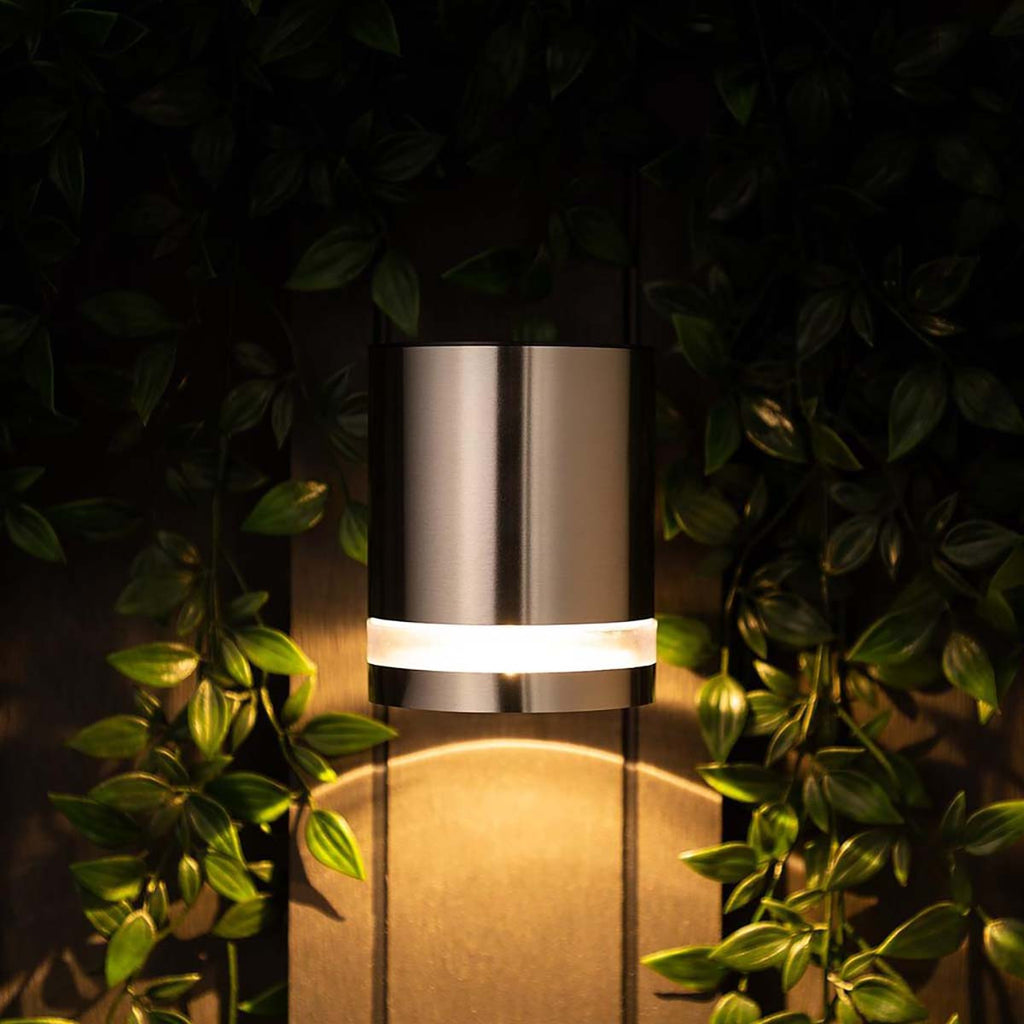 Ranex Silver LED Solar Wall Light with Flat Solar Panel 