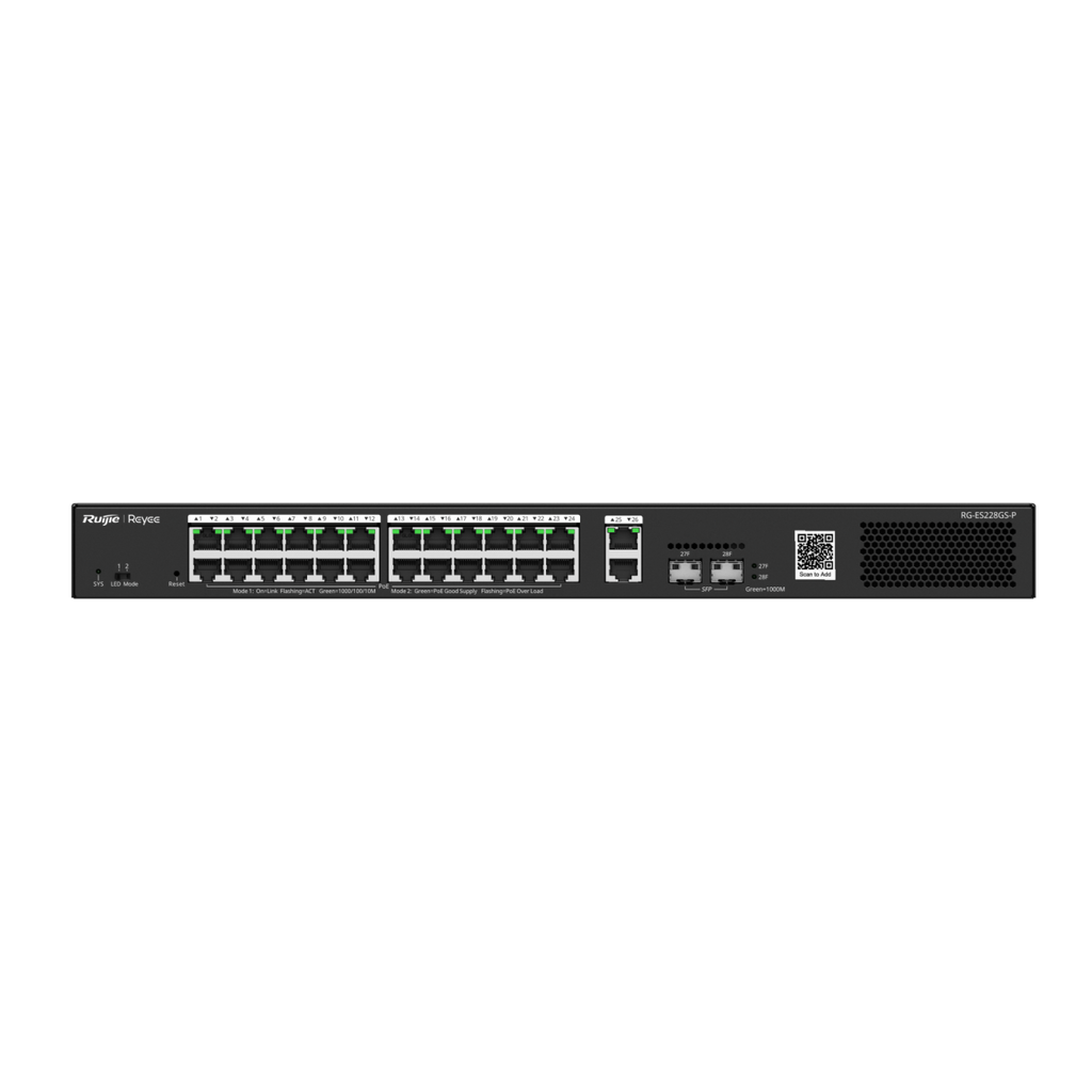 Switch PoE inteligente con gestión en la nube y 28 puertos Gigabit