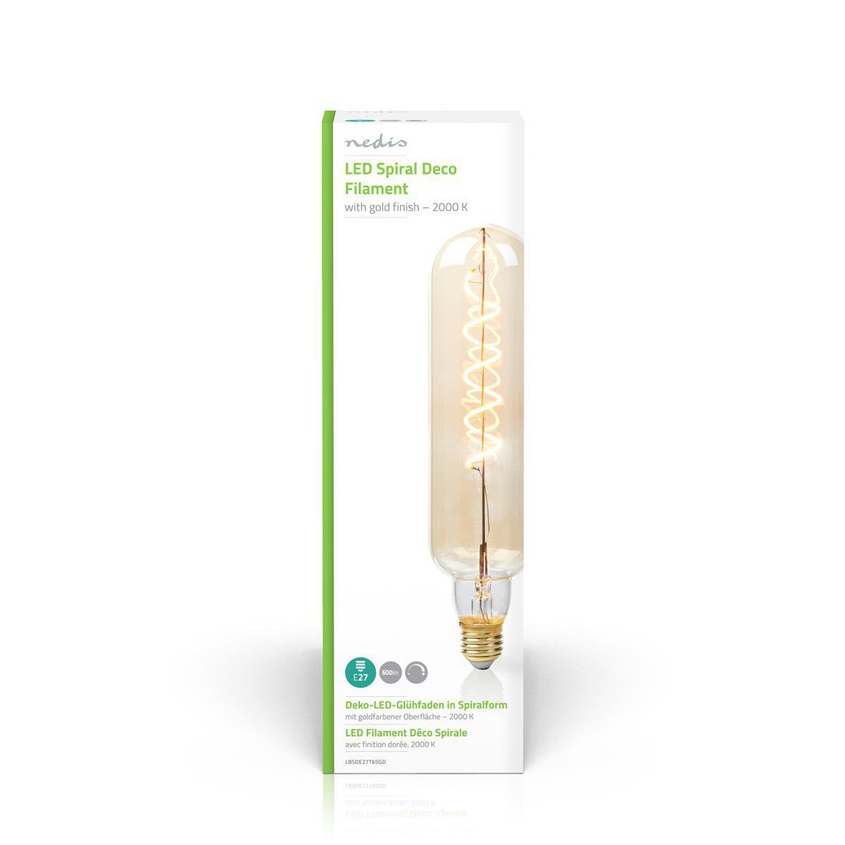 LED Bombilla de Filamento E27 | T65 8.5 W 600 lm 2000 K Con Acabado Dorado Estilo Retro