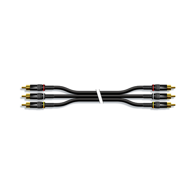 Stereo Audio and Video Cable with 3 x RCA Male Connectors