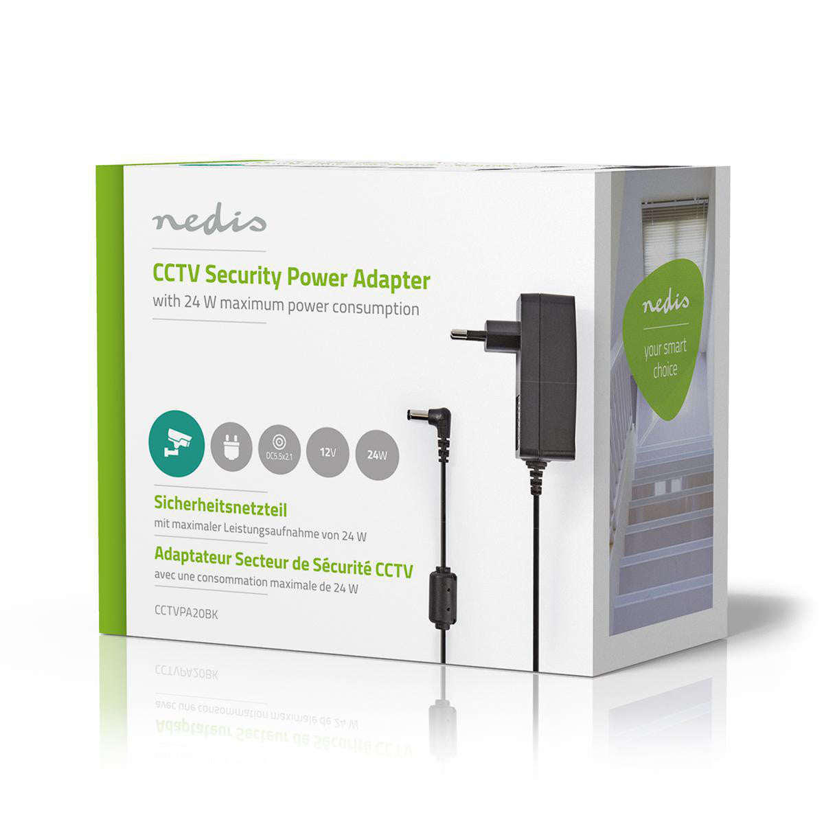 Adaptador de Alimentación Cctv | 12 V CC 2000 mA Conector 5,5 x 2,1