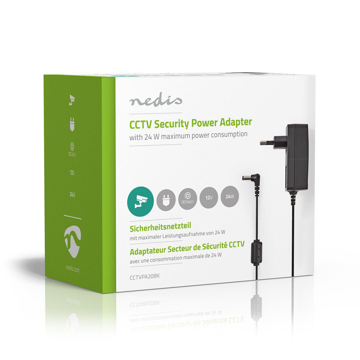 Adaptador de Alimentación Cctv | 12 V CC 2000 mA Conector 5,5 x 2,1