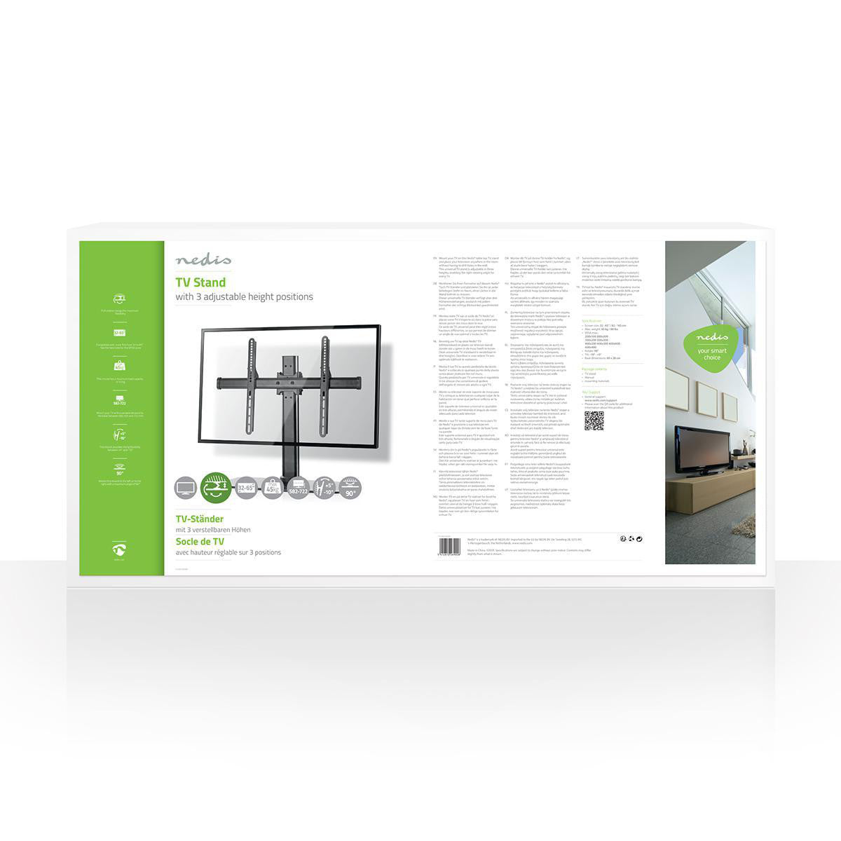 Soporte Para TV con Movimiento Completo | 32"-65" Hasta 45 kg 3 Posiciones de Altura