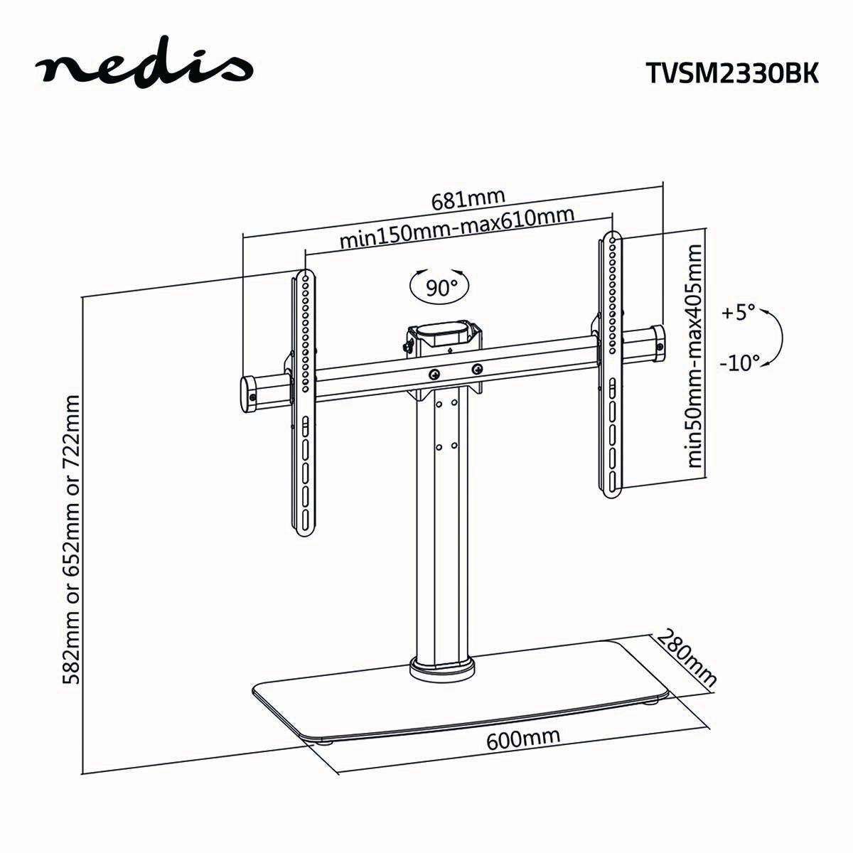 Soporte Para TV con Movimiento Completo | 32"-65" Hasta 45 kg 3 Posiciones de Altura