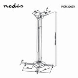 Soporte de Techo Para Proyector | Capacidad Giro 360° Hasta 10 kg 550-1000 mm Distancia al Gris