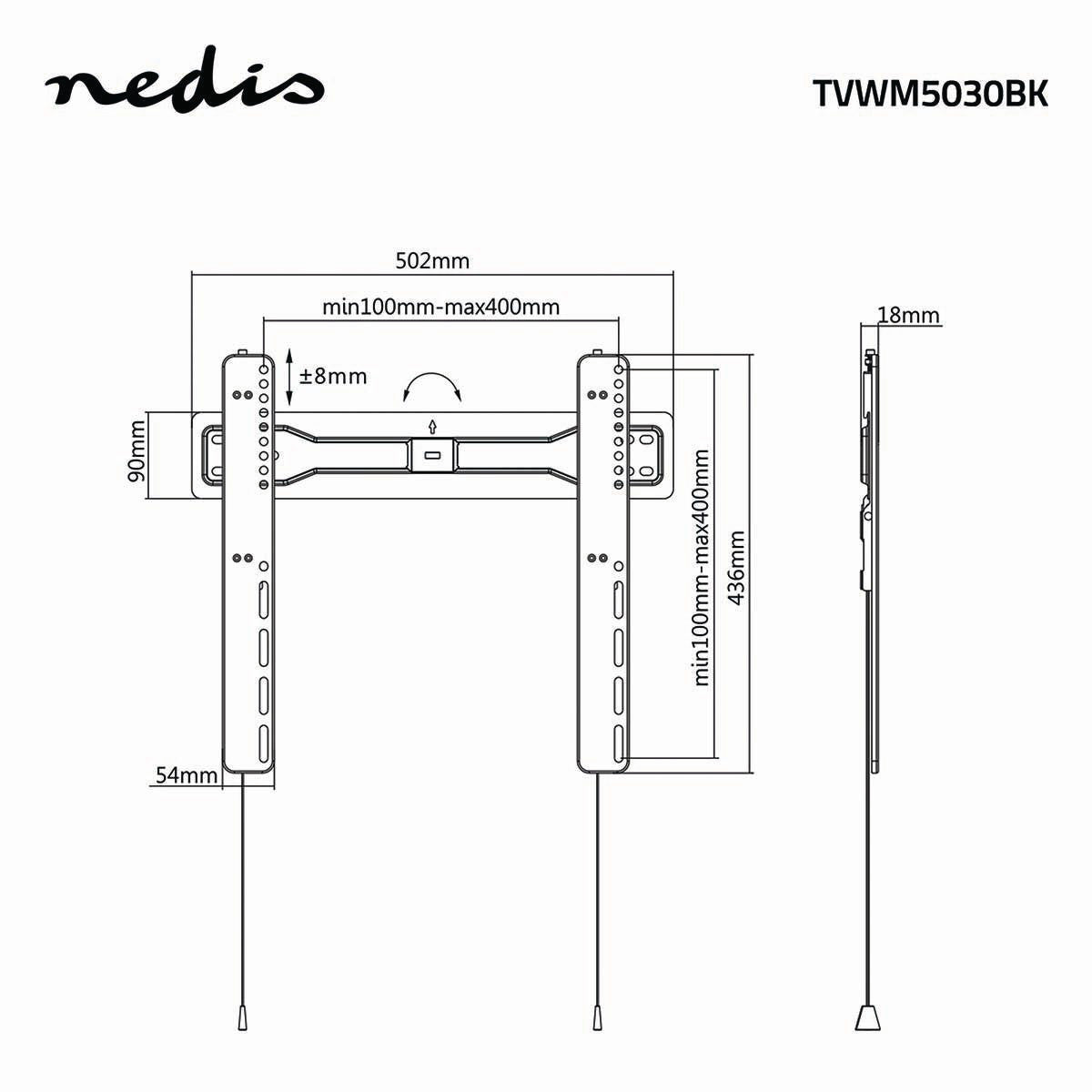 Soporte Fijo de Pared Para TV | 32"-55" Hasta 35 kg 18 mm Distancia a la