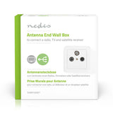Caja de Conexiones Pared Para Antena | 1x Salida F IEC Macho Hembra 75 dB