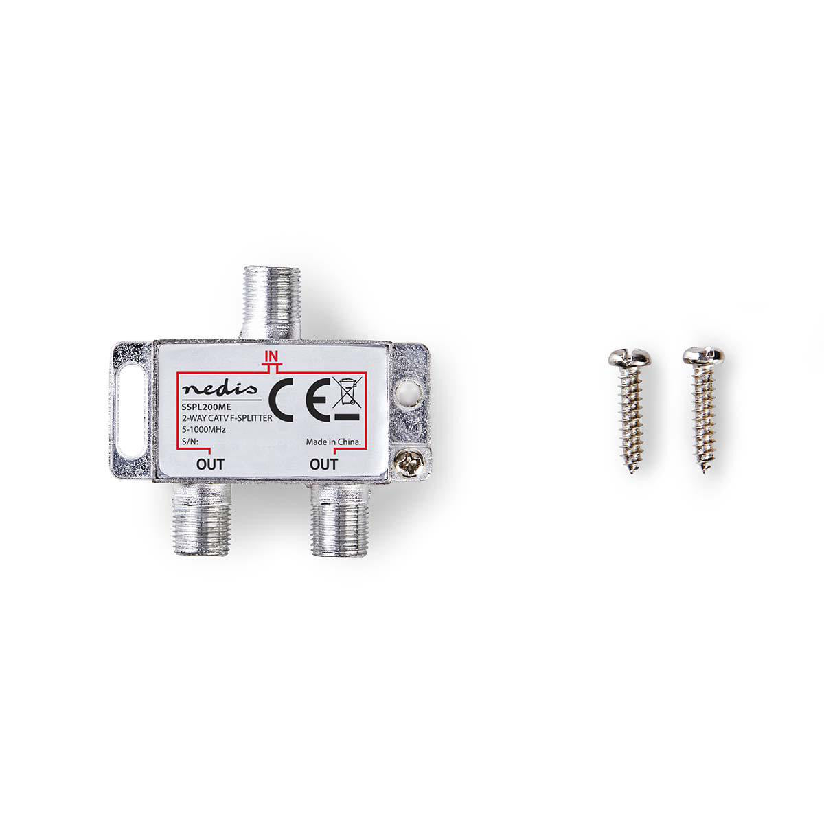 Divisor de Catv Tipo F | Ganancia máx. 4,2 dB 5-1000 MHz 2 Salidas