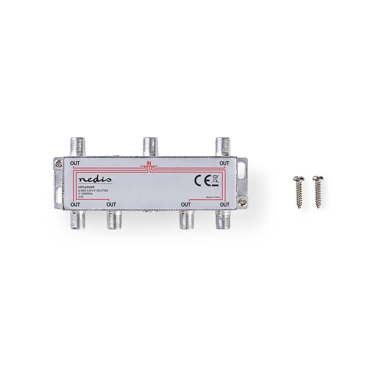 Divisor de Catv Tipo F | Ganancia máx. 10 dB 5-1000 MHz 6 Salidas