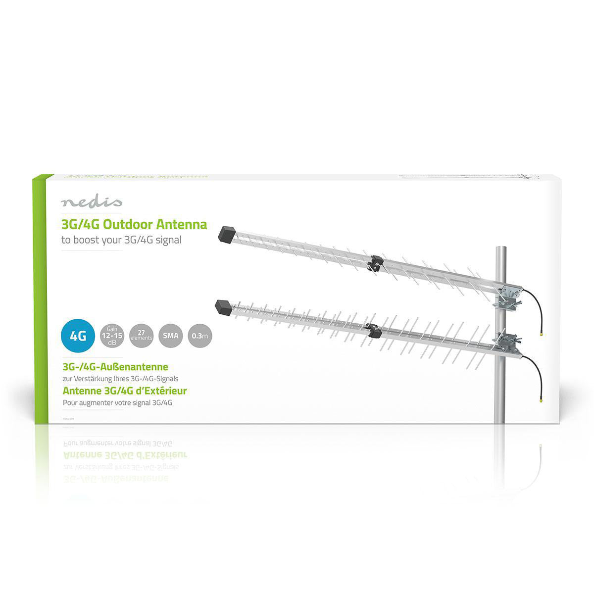 Antena Exterior 3g/4g | Ganancia Máx. 15 dBi 698-960 MHz 1710-2700 Aluminio