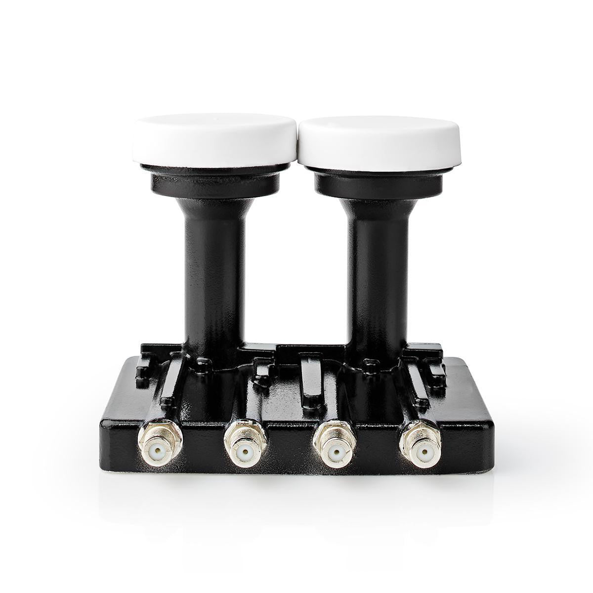 LNB | Quad Monoblock 4.3° Conexión de Salida: 4x Conector F Rango Figura Ruido: 0.85 dB Ganancia Conversión: 52-67 Blanco