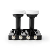 LNB | Quad Monoblock 4.3° Conexión de Salida: 4x Conector F Rango Figura Ruido: 0.85 dB Ganancia Conversión: 52-67 Blanco