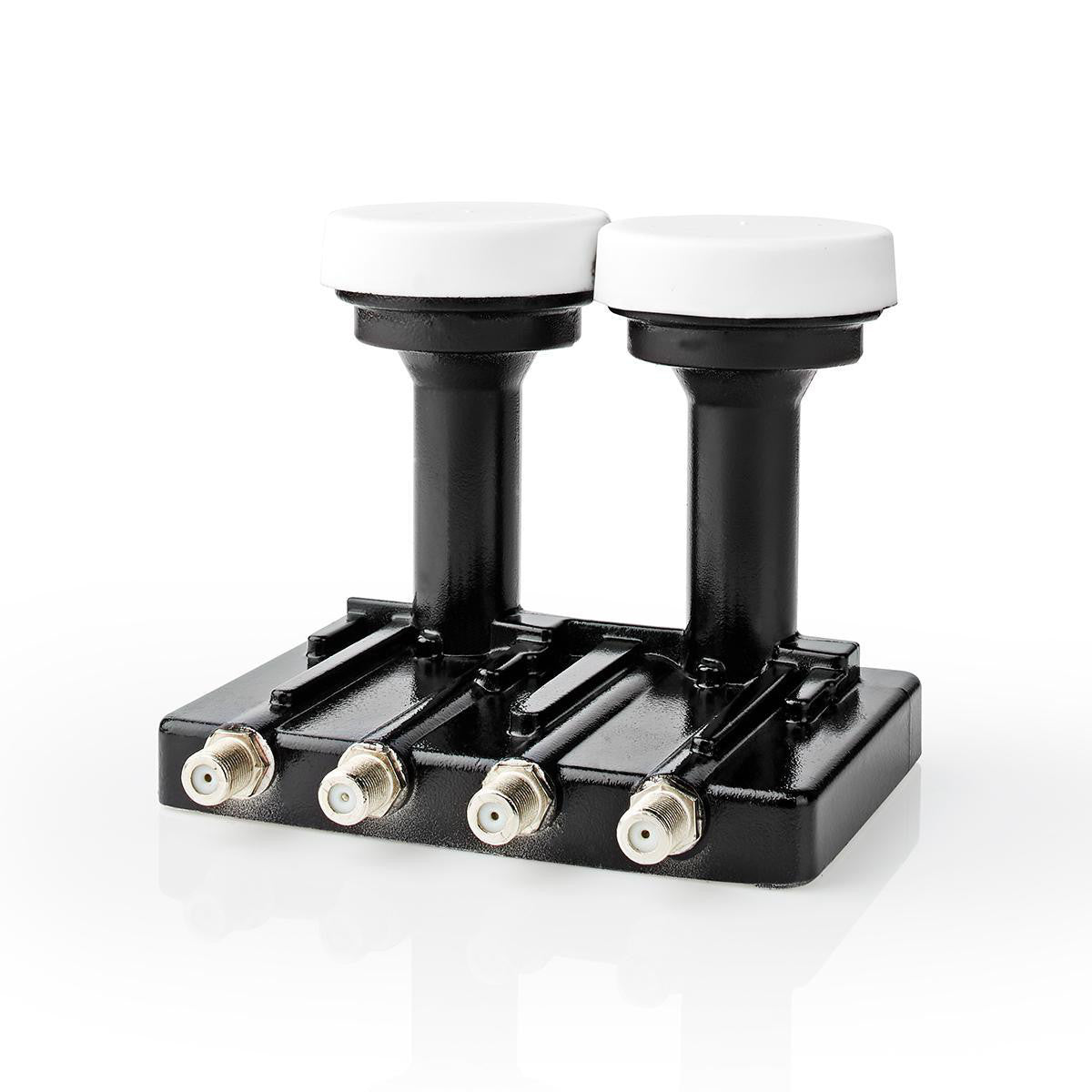 LNB | Quad Monoblock 4.3° Conexión de Salida: 4x Conector F Rango Figura Ruido: 0.85 dB Ganancia Conversión: 52-67 Blanco