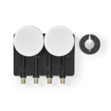 LNB | Quad Monoblock 4.3° Conexión de Salida: 4x Conector F Rango Figura Ruido: 0.85 dB Ganancia Conversión: 52-67 Blanco