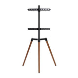 Soporte TV de 49 a 70" de Suelo con Diseño V-vorm Scandinavian Design Rotativo acabado acero y aluminio Negro