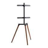Soporte TV de 49 a 70" de Suelo con Diseño V-vorm Scandinavian Design Rotativo acabado acero y aluminio Negro