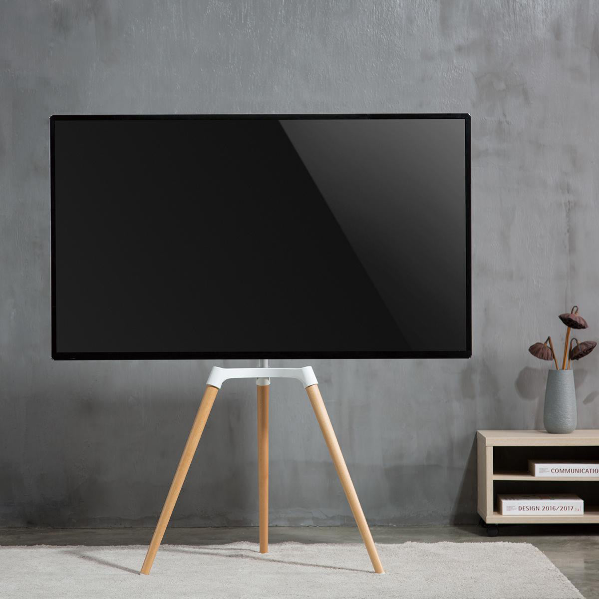 Soporte TV de Suelo | 49-70 " 40 kg Diseño V-vorm 50 - 65 35 Scandinavian Design Rotativo Correa Antivuelco Cierre a Presión Ac