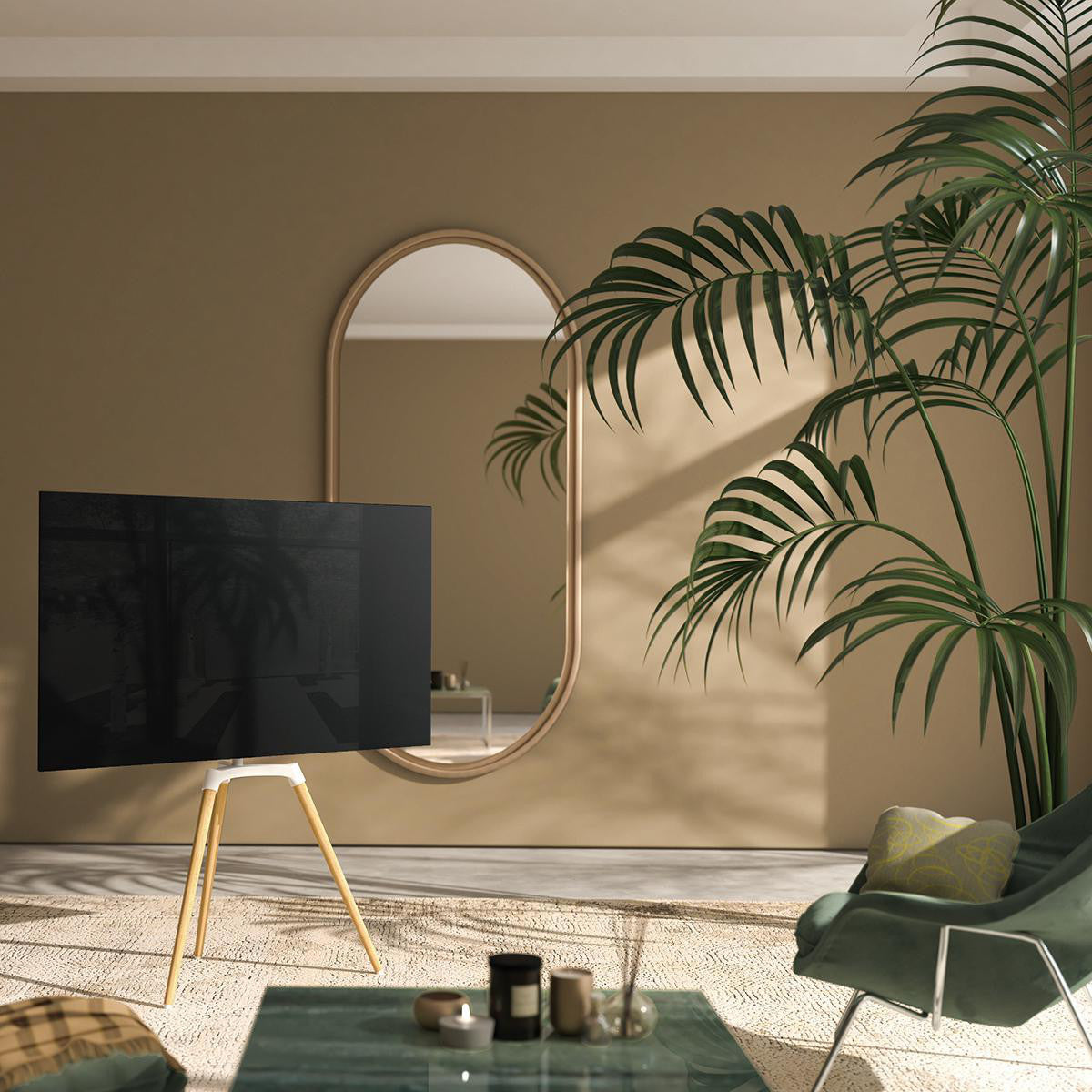Soporte TV de Suelo | 49-70 " 40 kg Diseño V-vorm 50 - 65 35 Scandinavian Design Rotativo Correa Antivuelco Cierre a Presión Ac