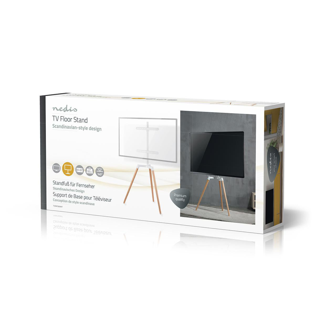 Soporte TV de Suelo | 49-70 " 40 kg Diseño V-vorm 50 - 65 35 Scandinavian Design Rotativo Correa Antivuelco Cierre a Presión Ac