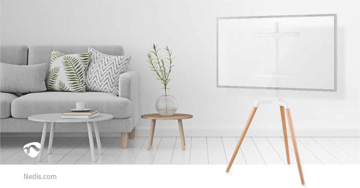 Soporte TV de Suelo | 49-70 " 40 kg Diseño V-vorm 50 - 65 35 Scandinavian Design Rotativo Correa Antivuelco Cierre a Presión Ac