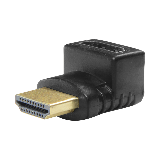 Adaptador HDMI - Conectores Tipo A Macho e Fêmea Anticorrosivos de 1,3" com Ângulo de 90° 