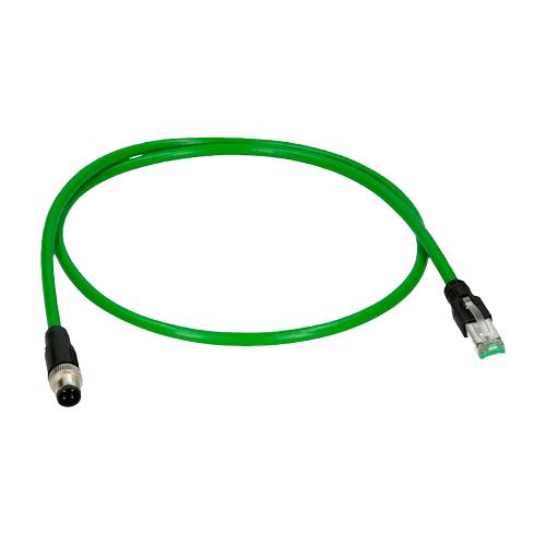Conector Adaptador M12 Macho para RJ45 - Ethernet para Aviação - Comprimento 0,1 m