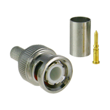 Conector Safire - Conector BNC de cravação compatível com cabo microcoaxial de 25 mm