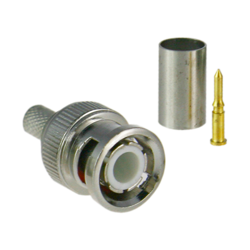 Conector Safire - Conector BNC de cravação compatível com cabo microcoaxial de 25 mm