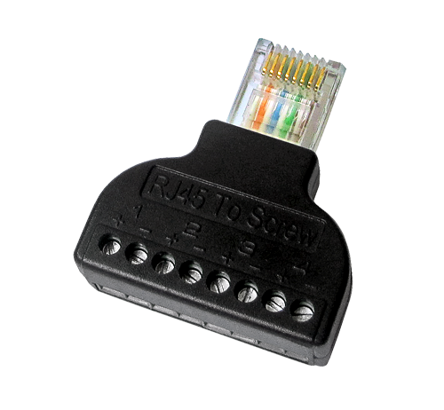 Adaptador RJ45 para Terminal - Conector Macho de 8 Pinos 