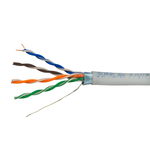 FTP Cable - Category 5E Roll of 305 Meters Gray Cover Diameter 5.5 mm Compatible with Baluns Cables 
