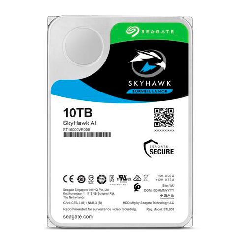 Seagate Skyhawk Hard Drive - 10 TB Capacity Sata 6 Gb/s Interface Up to 32 Artificial Intelligence Streams Model St10 