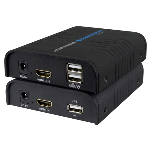 HDMI/USB Extender via TCP/IP - Transmitter and Receiver Range 120m Up to 1080p DC 5V Power Supply | PoE IEEE802.3af 