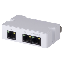Repetidor POE+LAN com 1 porta 802.3af/at e saída local, máximo de 2 unidades em cascata.
