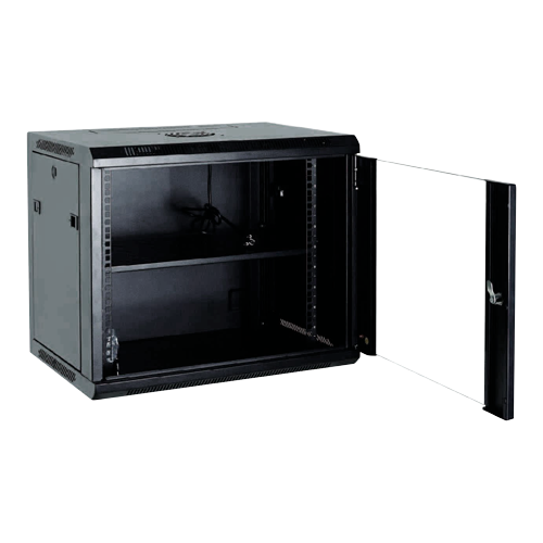 Armario Rack Para Pared - Hasta 6U de 19" 100 Kg Carga Con Ventilación y Pasacables Profundidad 600 mm