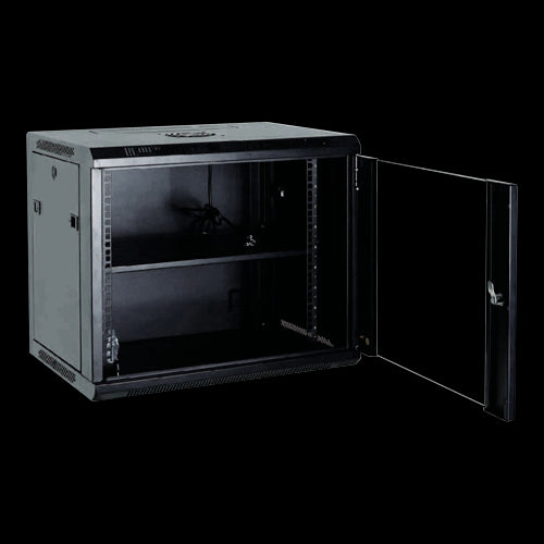 Armario Rack Para Pared - Hasta 6U de 19" 100 Kg Carga Con Ventilación y Pasacables Profundidad 600 mm