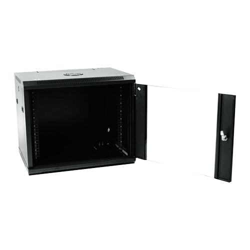 Armario Rack Para Pared - Hasta 9U de 19" 100 Kg Carga Con Ventilación y Pasacables Profundidad 600 mm