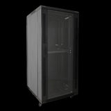 Armario Rack Para Suelo - Hasta 18U de 19" 800 Kg Carga Con Ventilación y Pasacables 2 Ventiladores Bandejas Incluidas Regleta