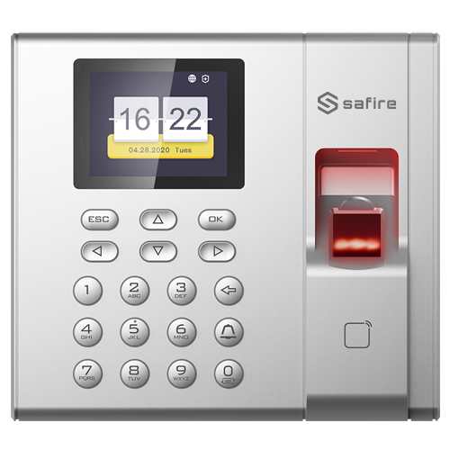 Access and Presence Control - Fingerprints, EM Card Keyboard 3,000 Recordings / 100,000 Records TCP/IP, USB, Controlled Modes 